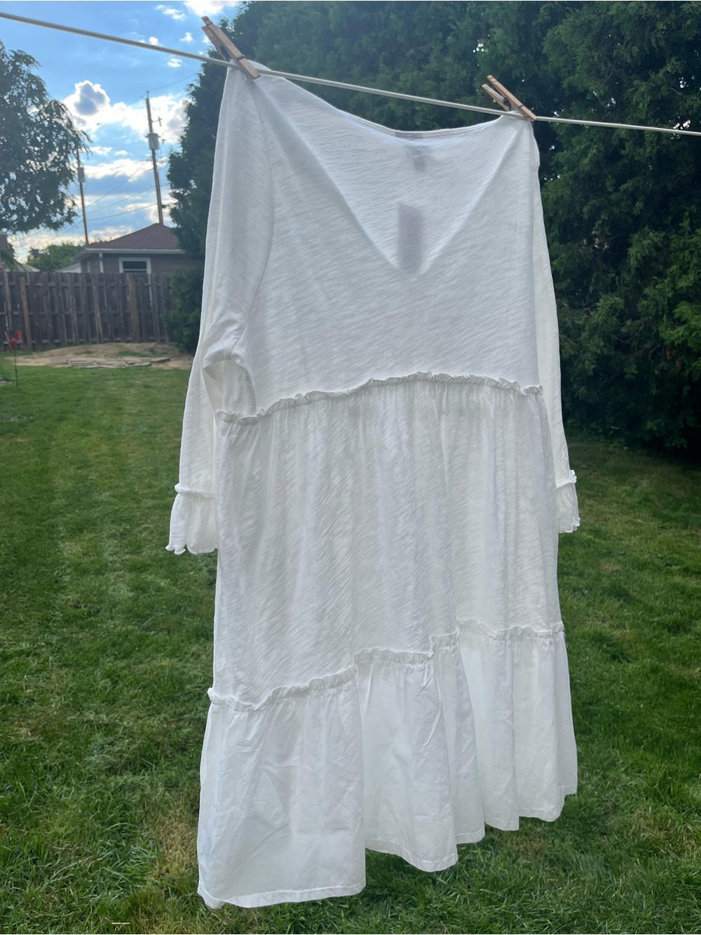 Torrid NWT Mini Cotton Ruffle Long Sleeve Beach Dress 2X white - Picture 5 of 10